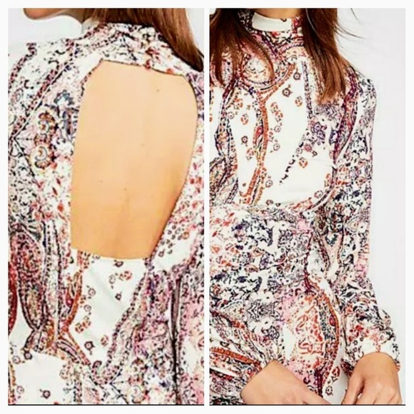 SOLD🌼FREE PEOPLE All Dolled Up Paisley Mini Dress - Picture 4 of 8